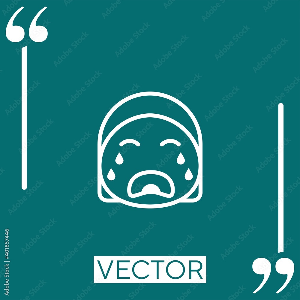 Poster crying vector icon linear icon. editable stroked line