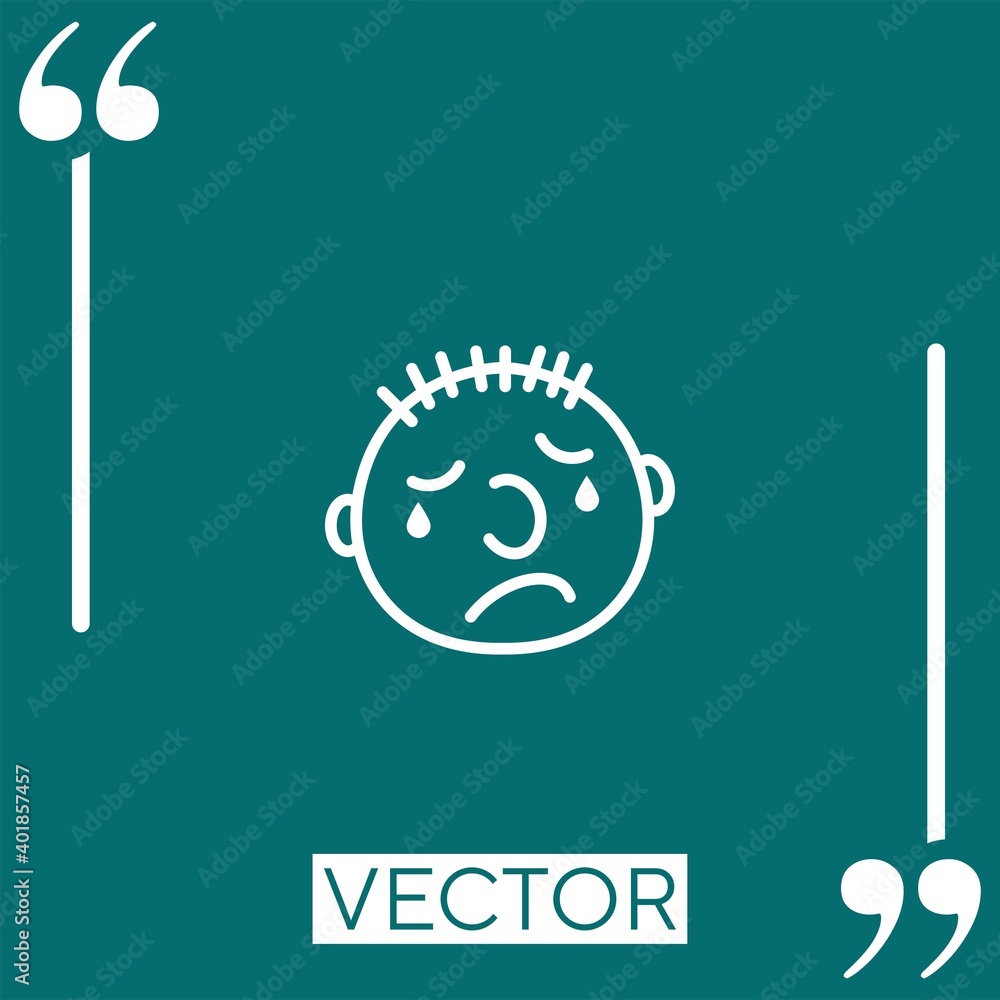 Poster crying vector icon linear icon. editable stroked line