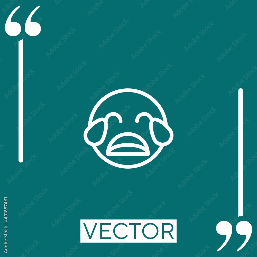 Poster crying vector icon linear icon. editable stroked line