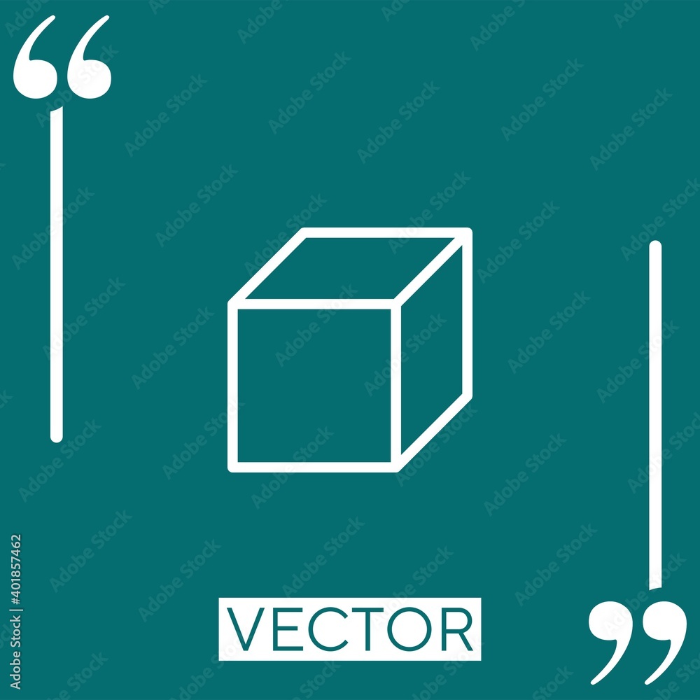 Poster cube vector icon linear icon. editable stroked line