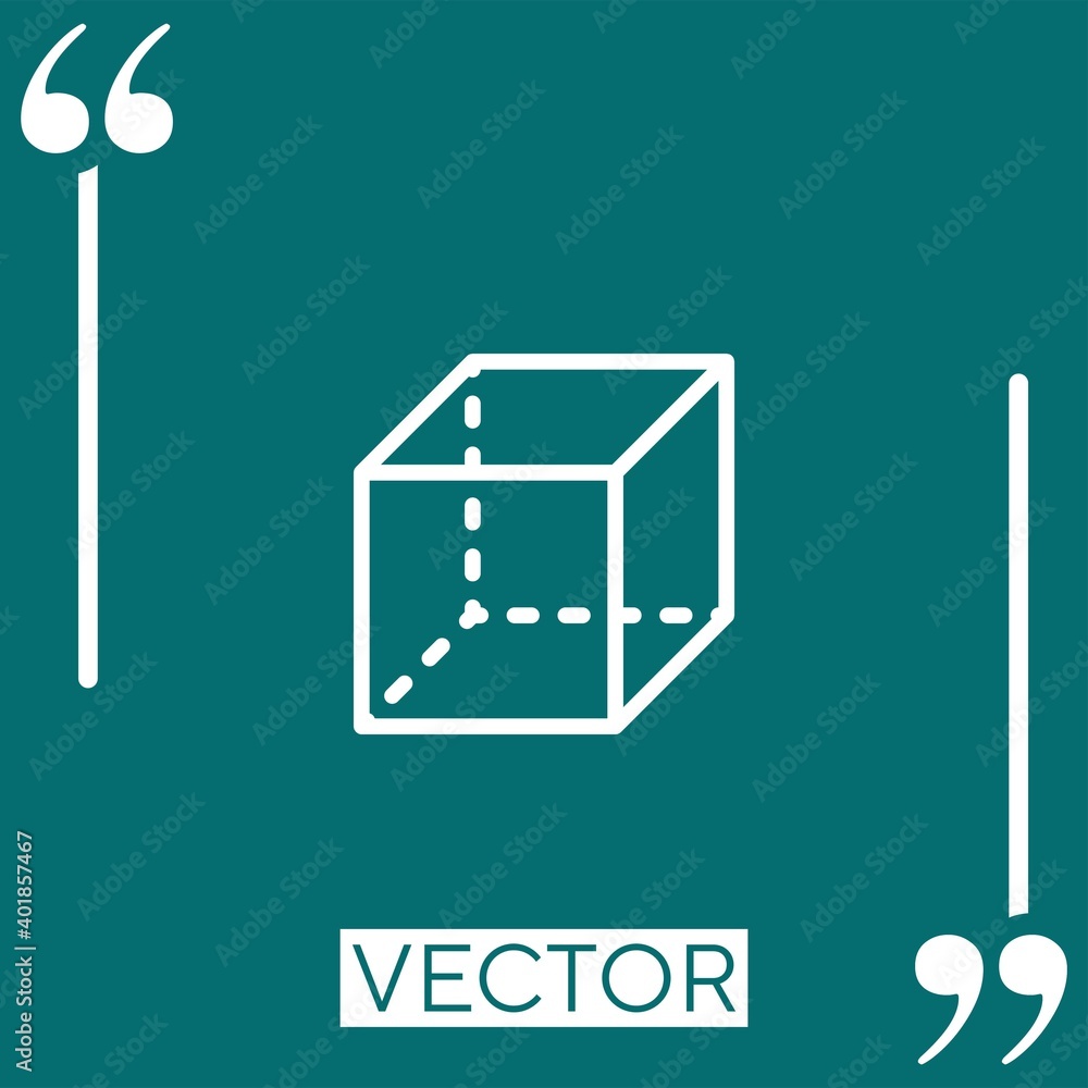 Poster cube vector icon linear icon. editable stroked line