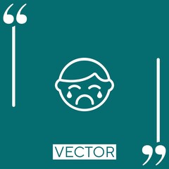 crying   vector icon Linear icon. Editable stroked line
