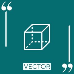 cube   vector icon Linear icon. Editable stroked line