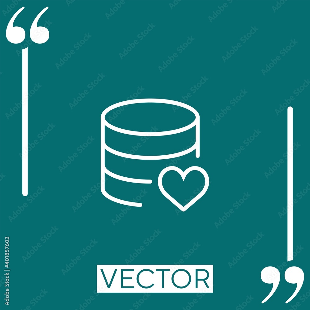 Poster database vector icon linear icon. editable stroked line