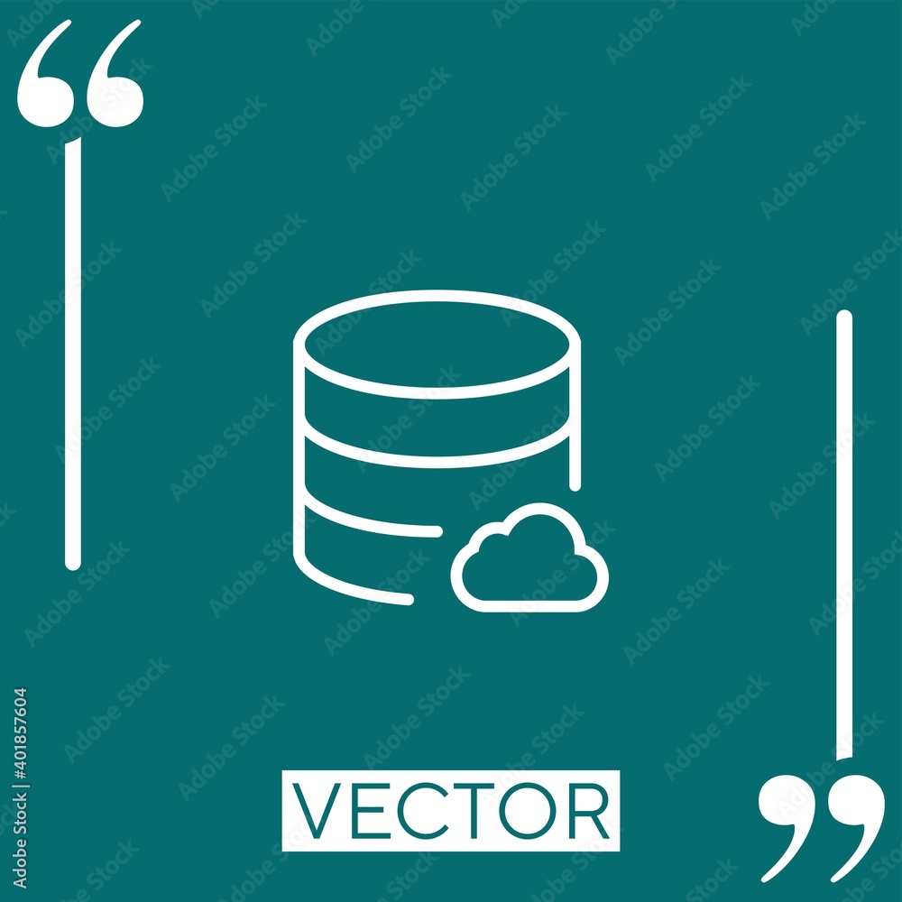 Poster database vector icon linear icon. editable stroked line