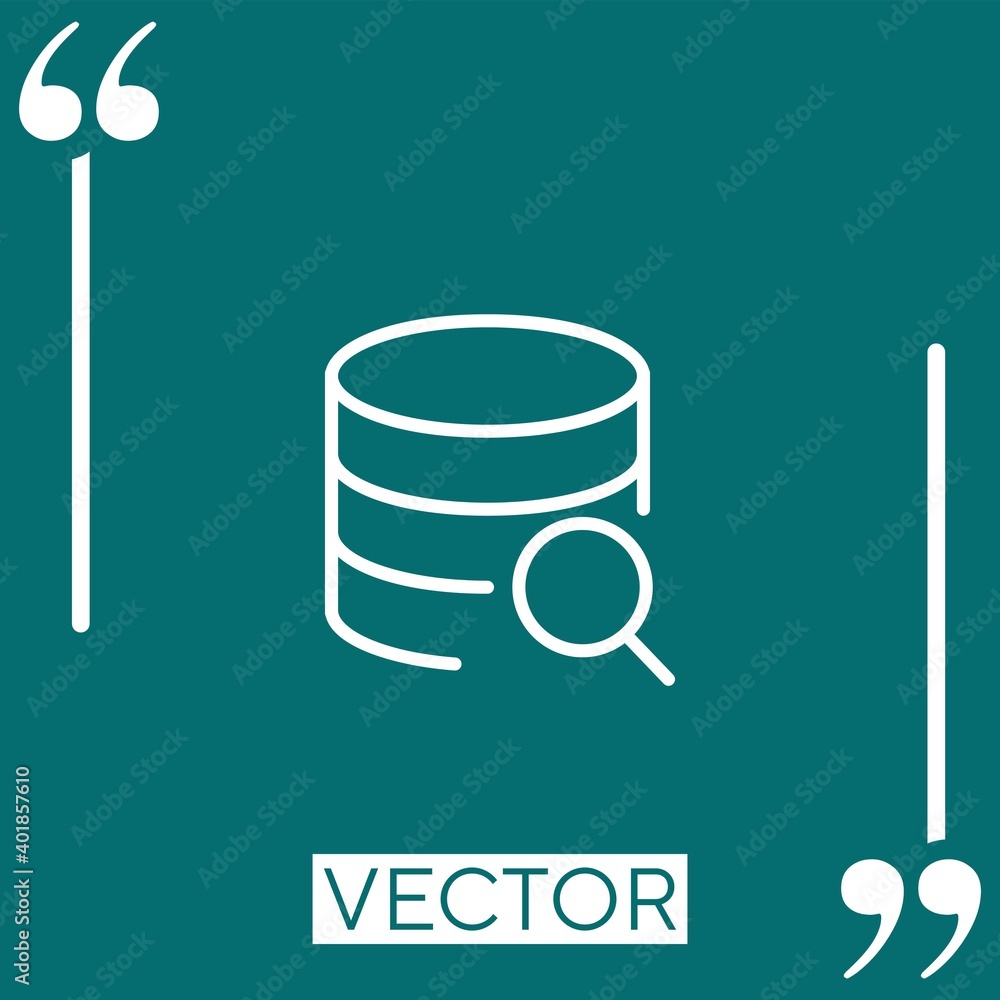 Poster database vector icon linear icon. editable stroked line