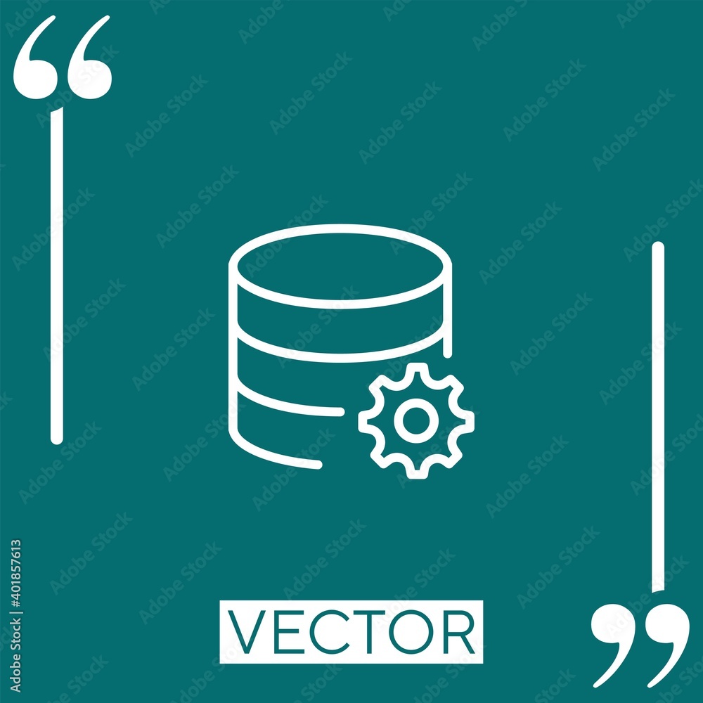 Poster database vector icon linear icon. editable stroked line