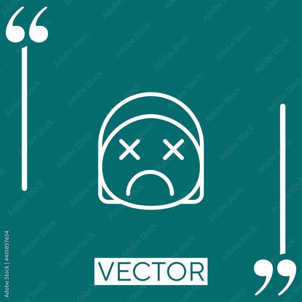 Poster dead vector icon linear icon. editable stroked line