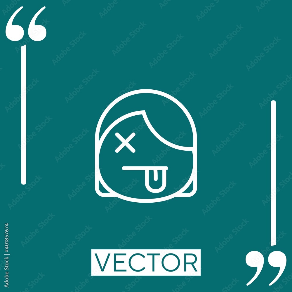 Poster dead vector icon linear icon. editable stroked line