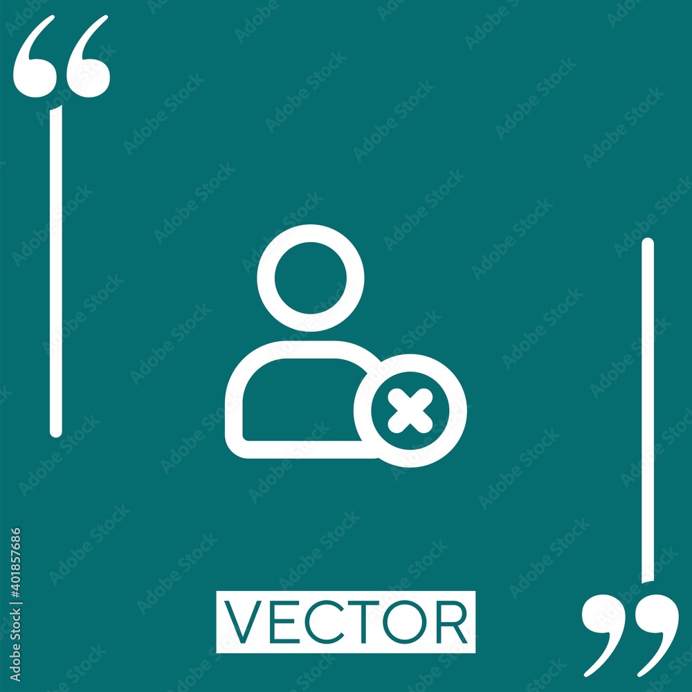 Aufkleber delete person outlined interface button linear icon. editable stroke line