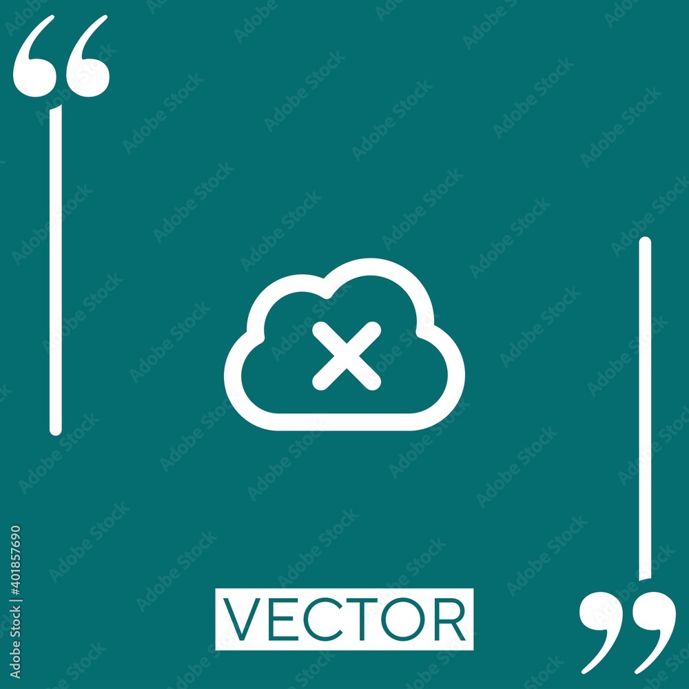 Poster delete from cloud outlined button linear icon. editable stroke line