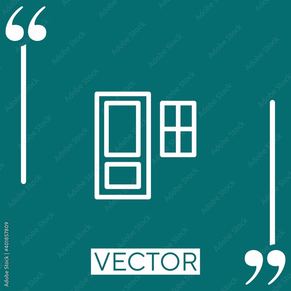 Poster door and window vector icon linear icon. editable stroked line