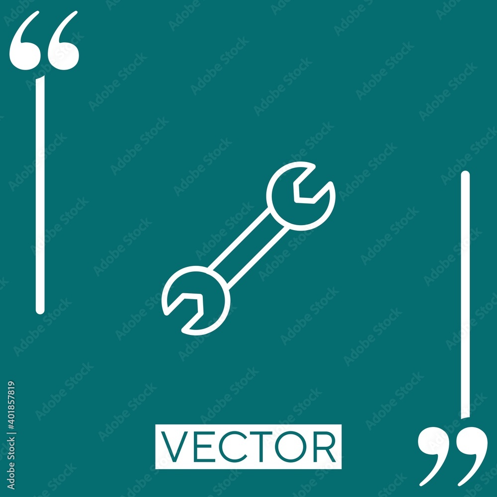 Poster double sided wrench tool outline vector icon linear icon. editable stroked line