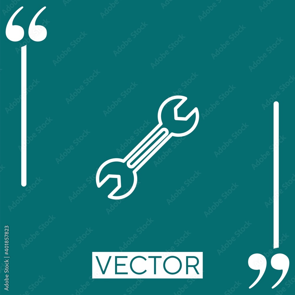 Poster double wrench vector icon linear icon. editable stroked line