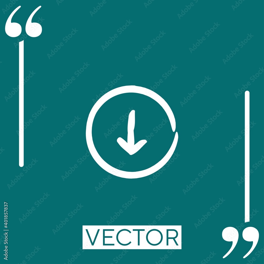 Poster down arrow vector icon linear icon. editable stroked line