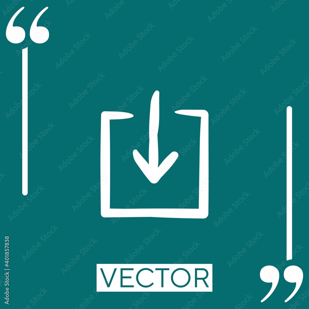 Poster down arrow vector icon linear icon. editable stroked line