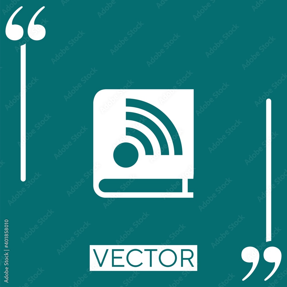 Poster e book with rss sign vector icon linear icon. editable stroked line