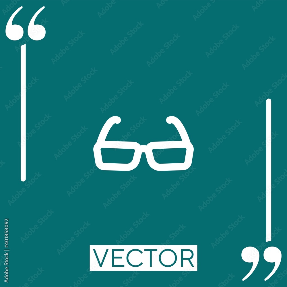 Poster eyeglasses of rectangular shape linear icon. editable stroke line