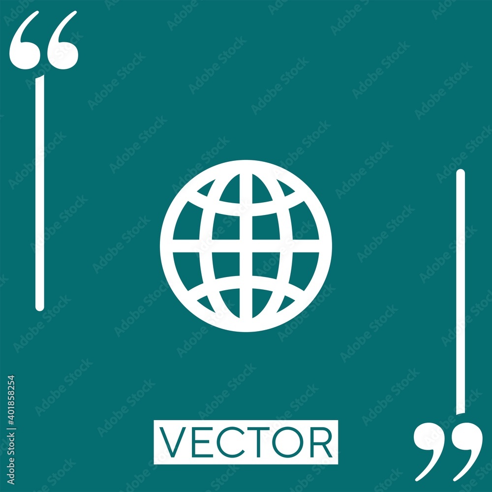 Poster global grid linear icon. editable stroke line