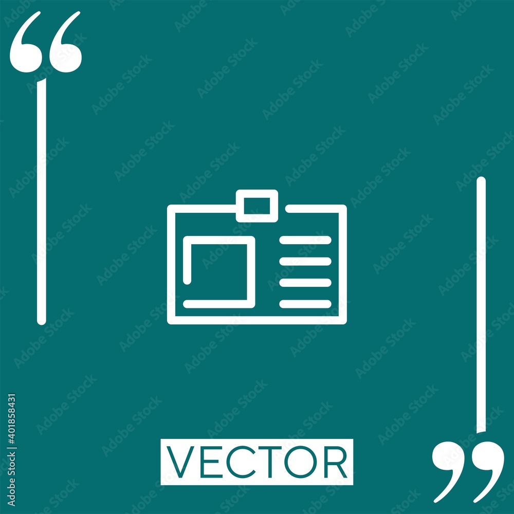Aufkleber identification vector icon linear icon. editable stroke line