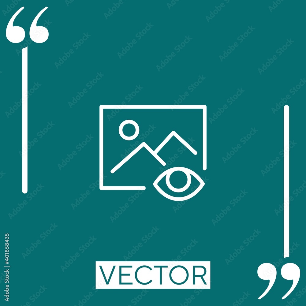 Poster image vector icon linear icon. editable stroke line