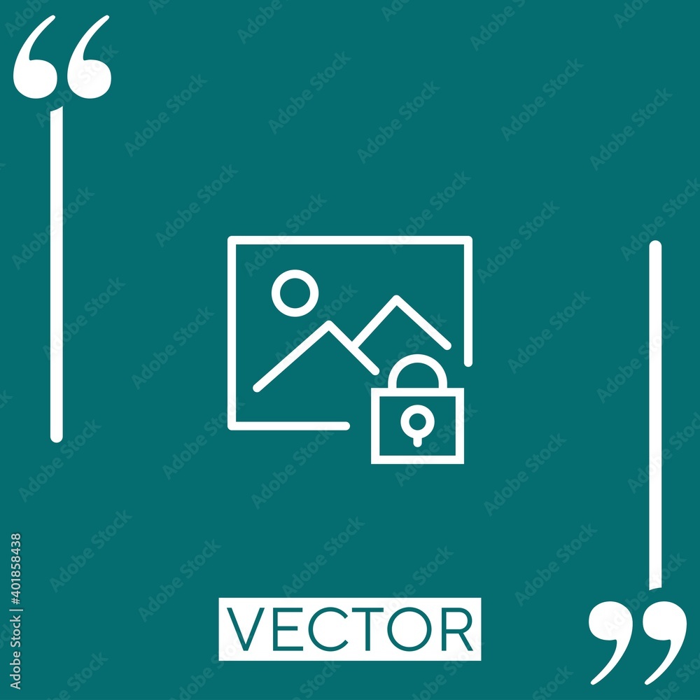 Poster image vector icon linear icon. editable stroke line