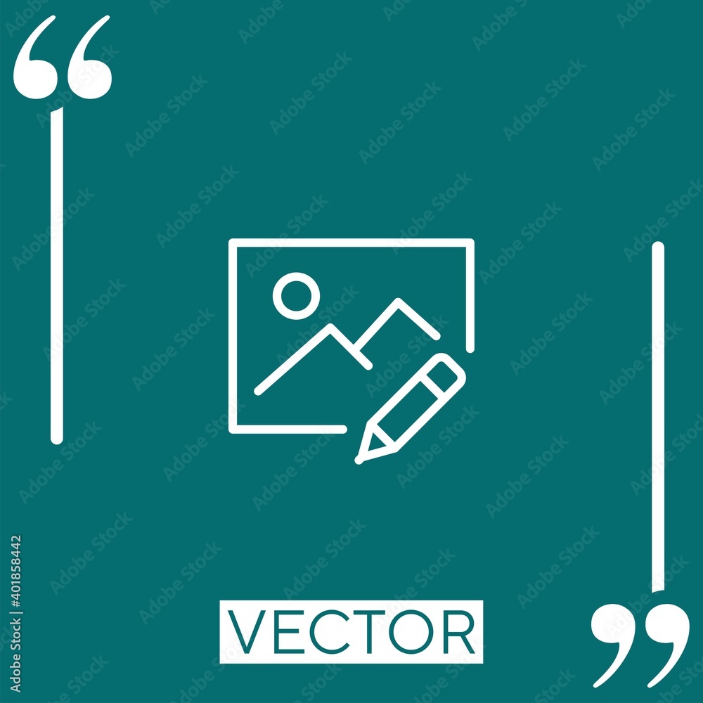 Poster image vector icon linear icon. editable stroke line