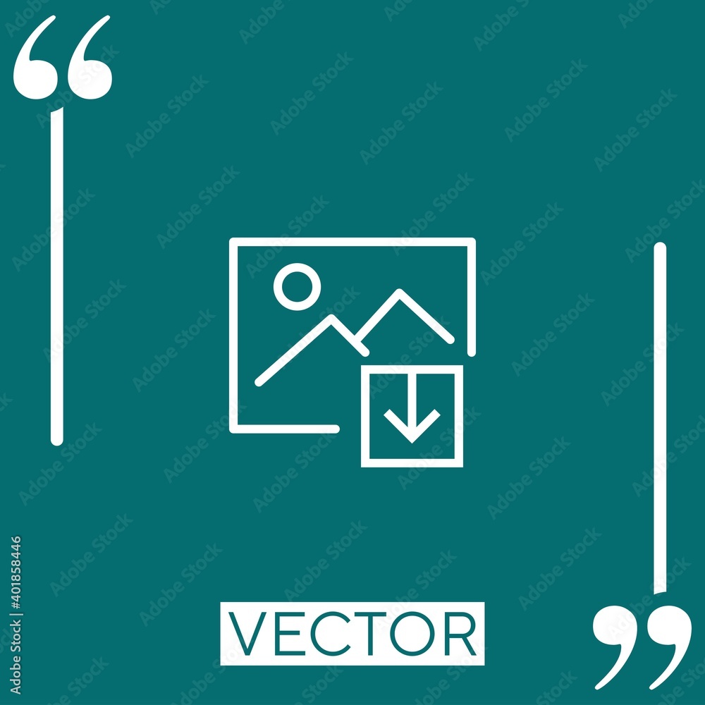 Poster image vector icon linear icon. editable stroke line