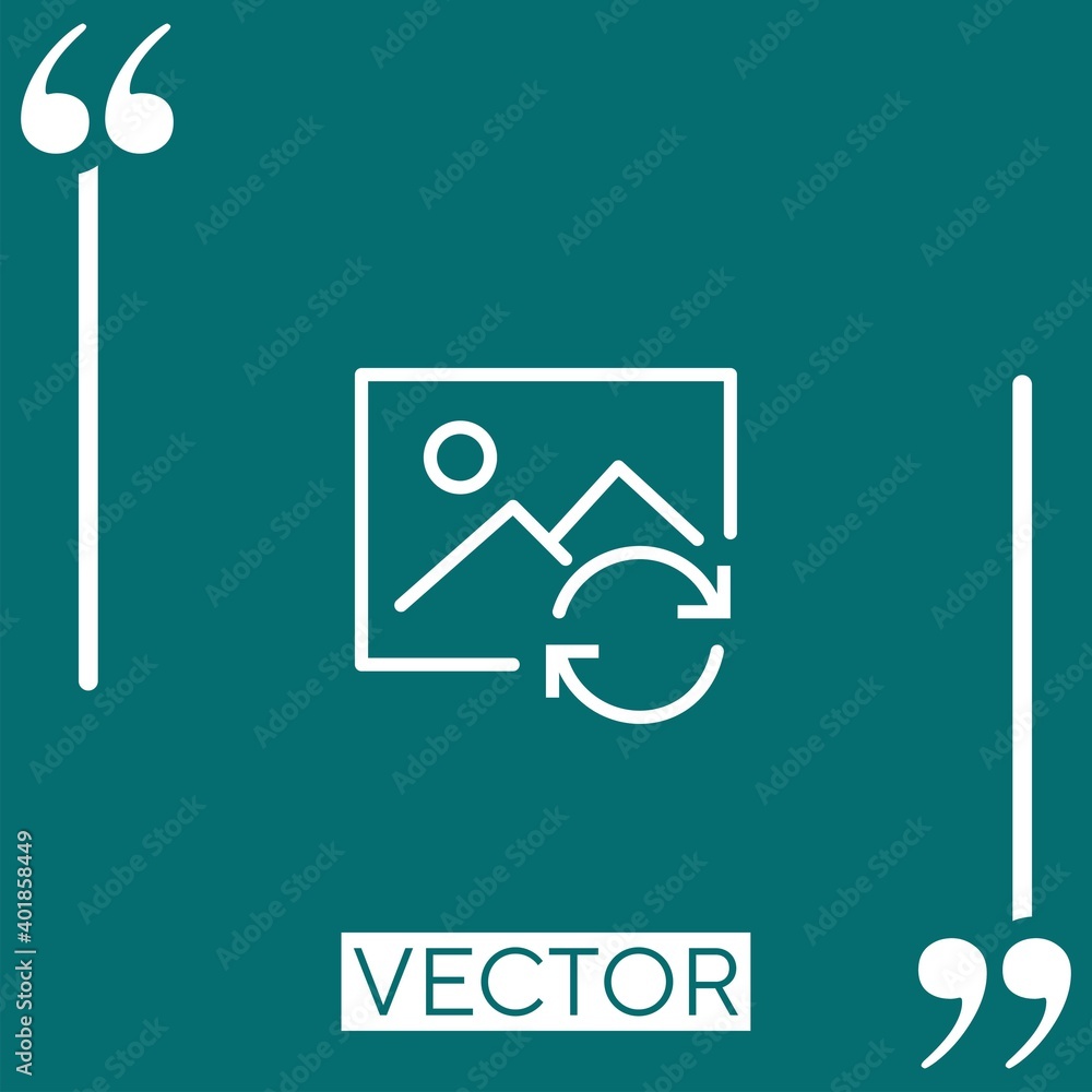 Poster image vector icon linear icon. editable stroke line