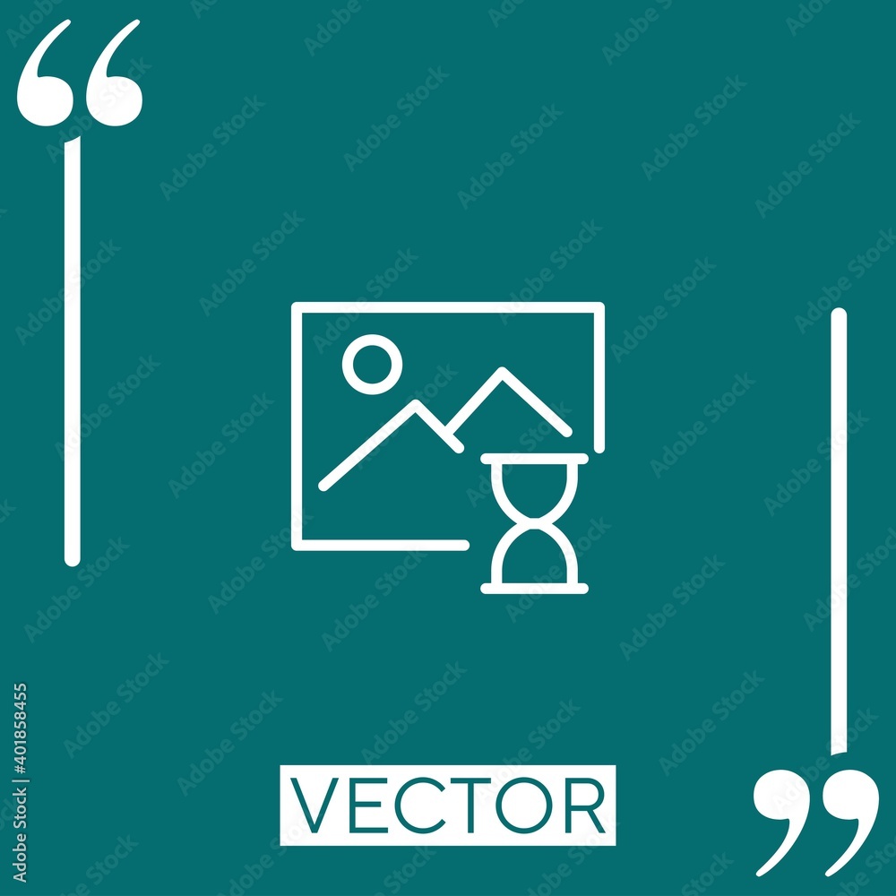 Poster image vector icon linear icon. editable stroke line