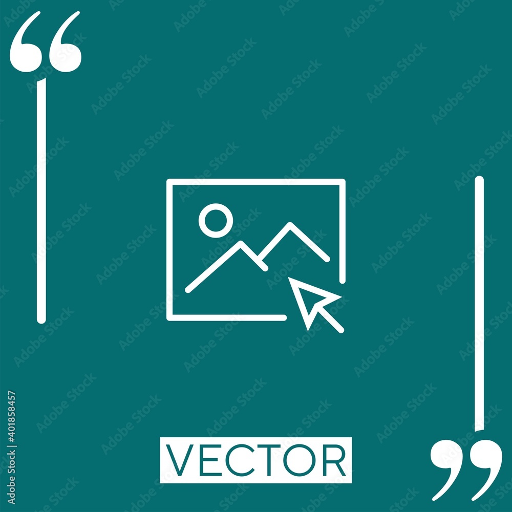 Poster image vector icon linear icon. editable stroke line