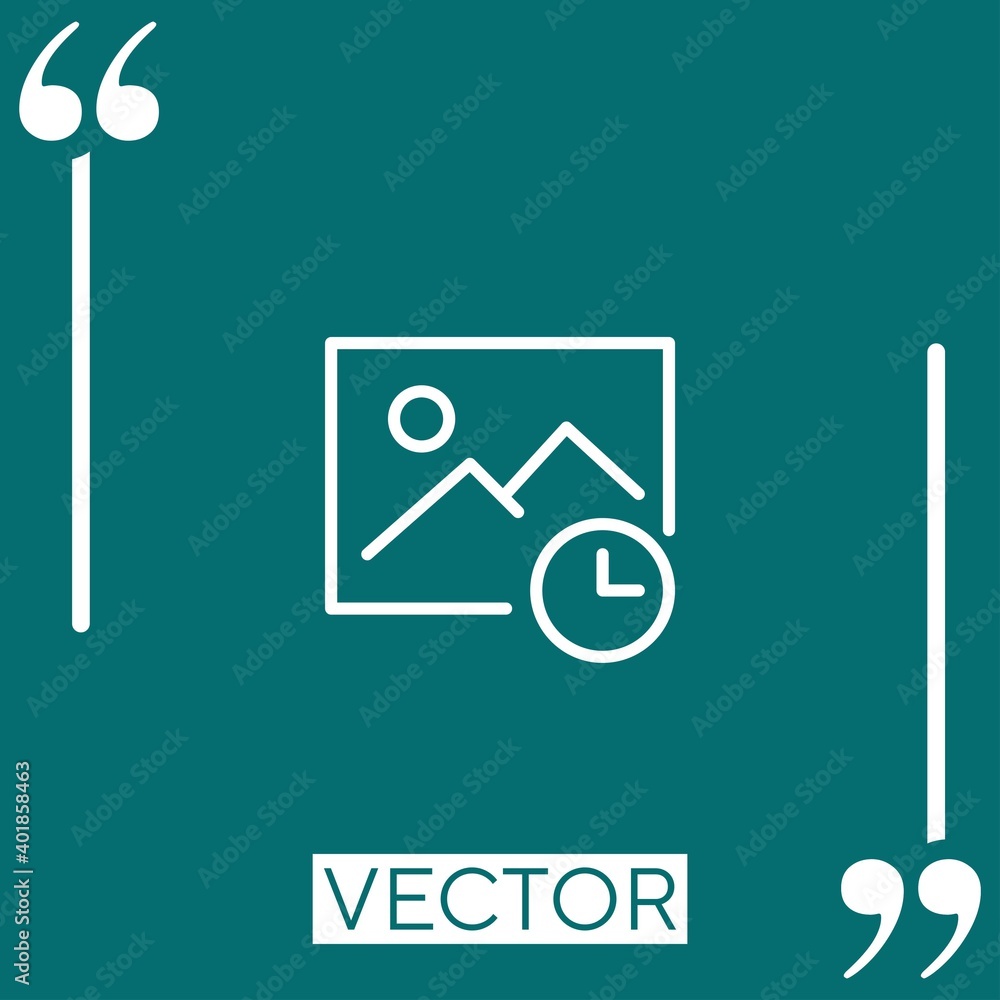 Poster image vector icon linear icon. editable stroke line