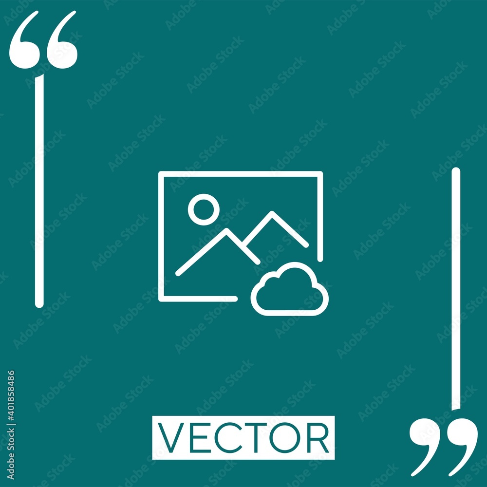 Poster image vector icon linear icon. editable stroke line