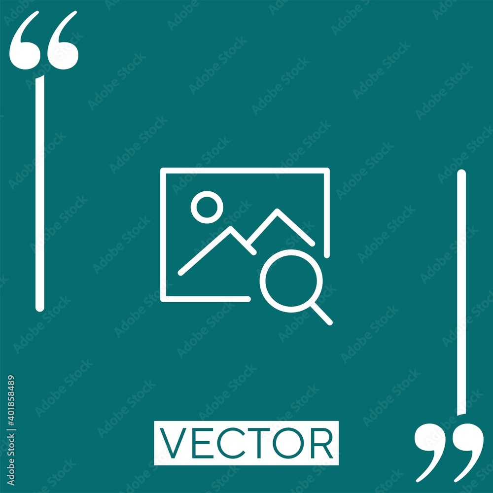 Poster image vector icon linear icon. editable stroke line