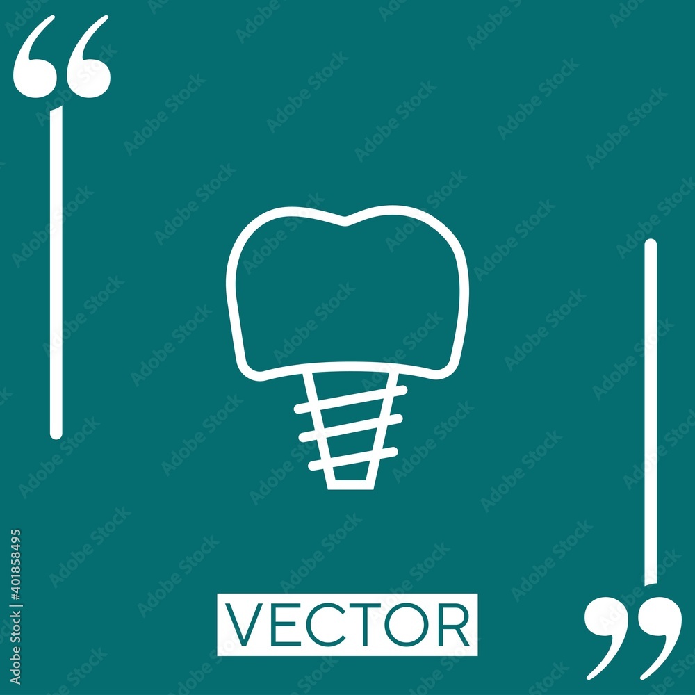 Aufkleber implants vector icon linear icon. editable stroke line