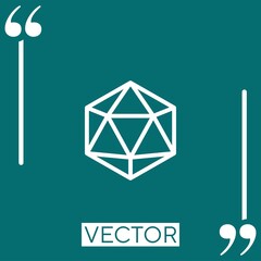 icosahedron   vector icon Linear icon. Editable stroke line
