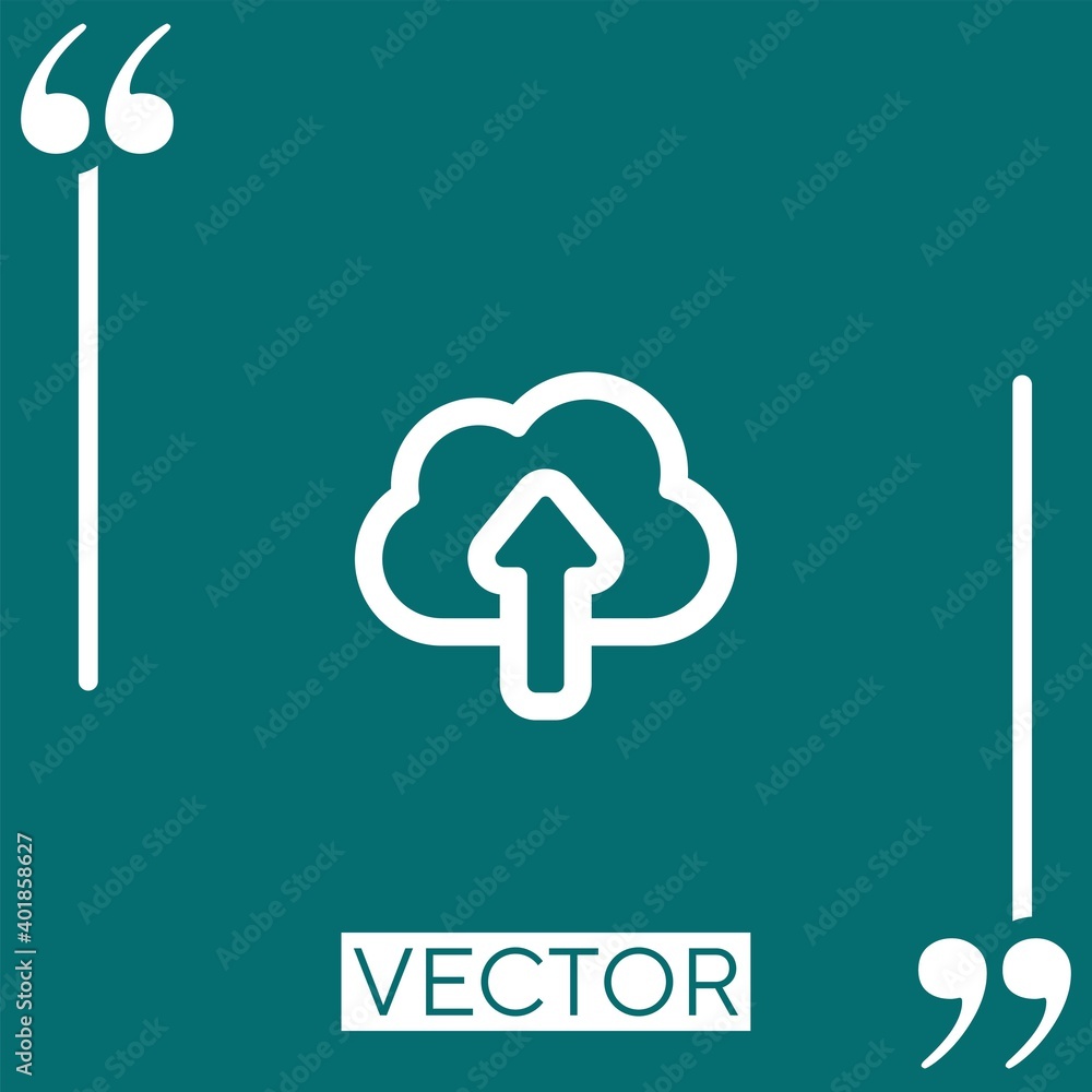 Poster internet upload outline linear icon. editable stroke line
