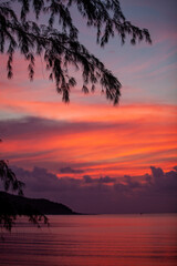 sunset on the beach koh samui thailand