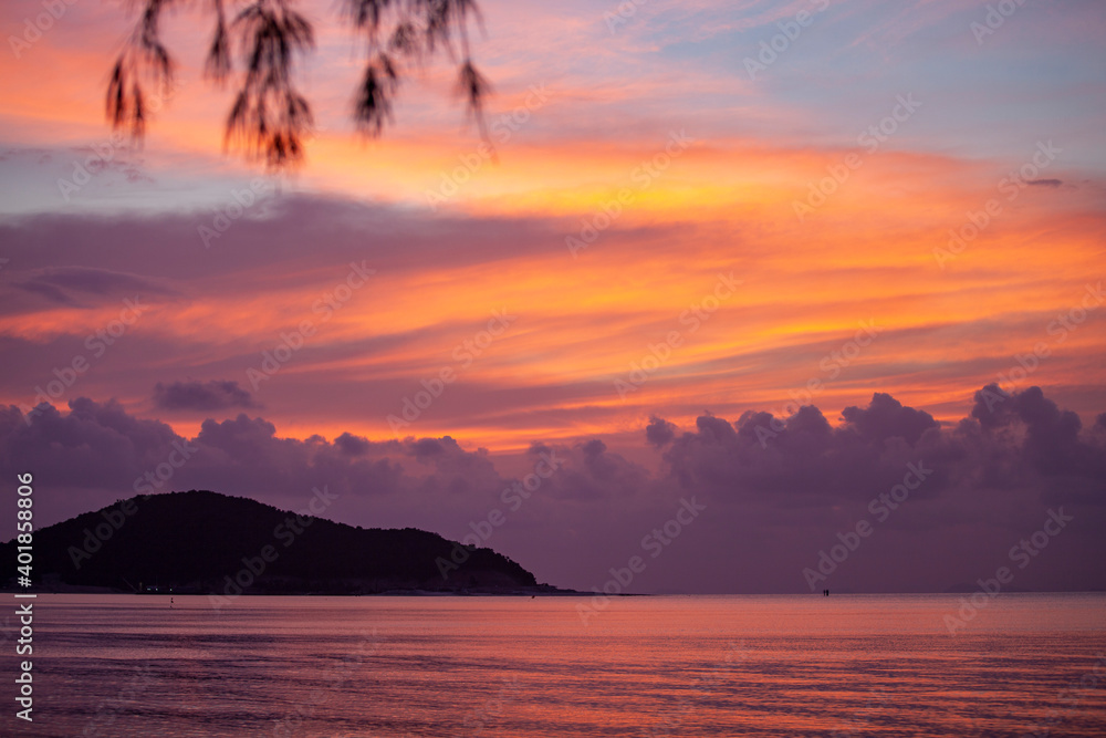 Canvas Prints sunset on the beach koh samui thailand