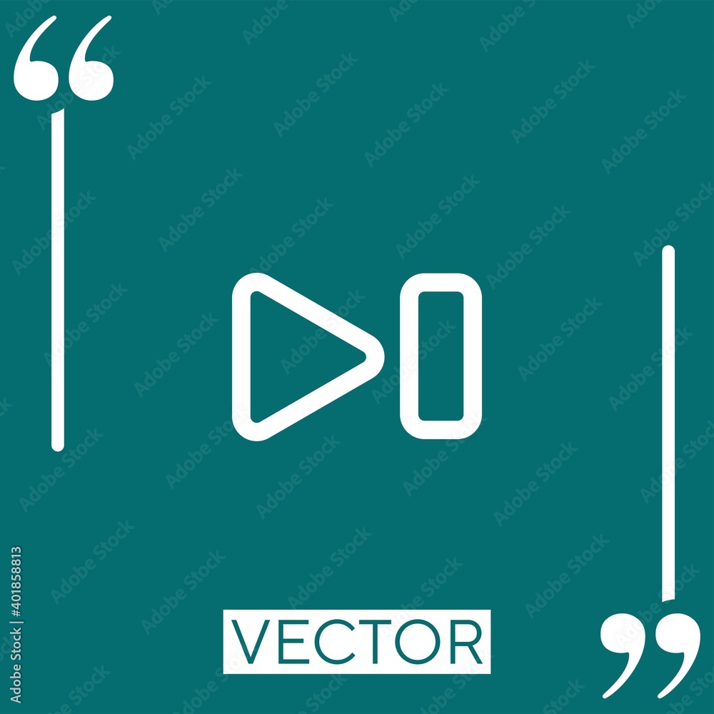 Poster last track outlined multimedia button linear icon. editable stroke line
