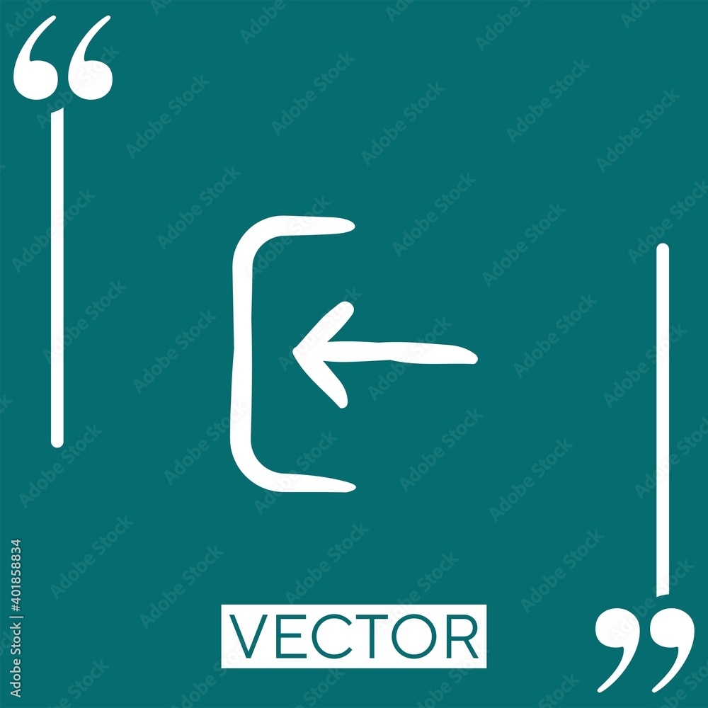 Poster left arrow vector icon linear icon. editable stroke line