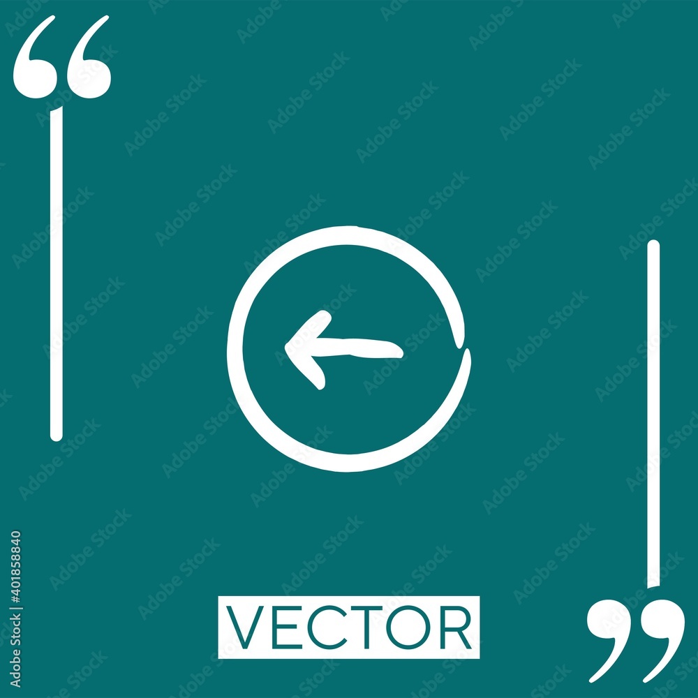 Poster left arrow vector icon linear icon. editable stroke line