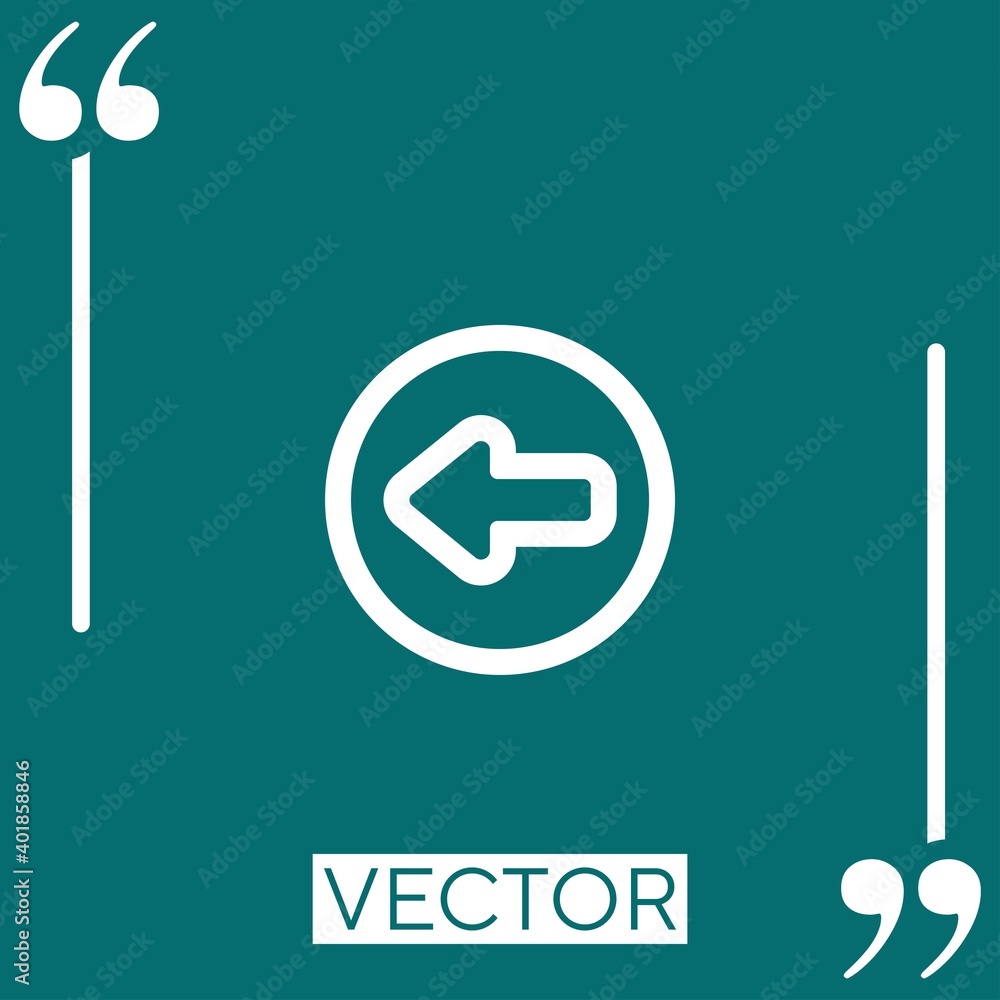 Poster left arrow in a circle outline linear icon. editable stroke line