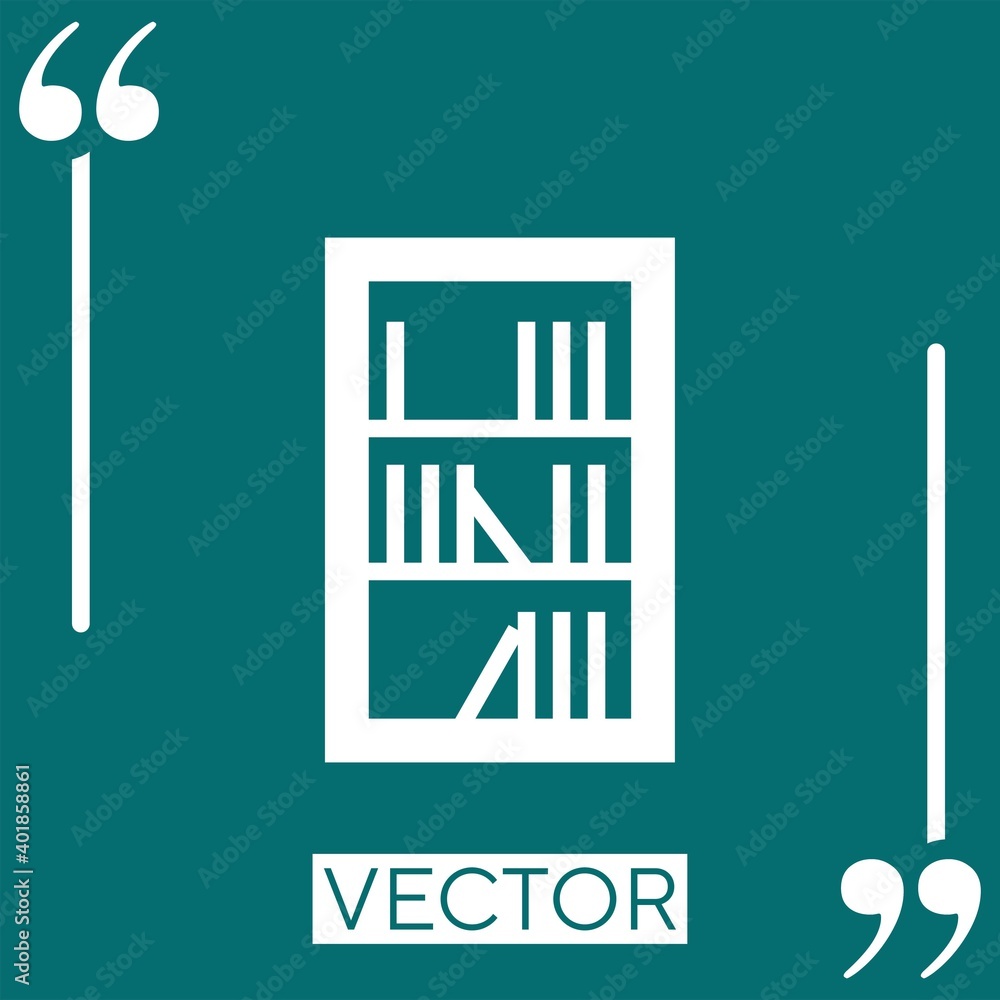 Aufkleber library with books vector icon linear icon. editable stroke line