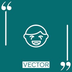 laughing vector icon Linear icon. Editable stroke line