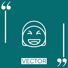 laughing   vector icon Linear icon. Editable stroke line