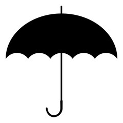 Black umbrella. Silhouette logo sign. Vector illustration.