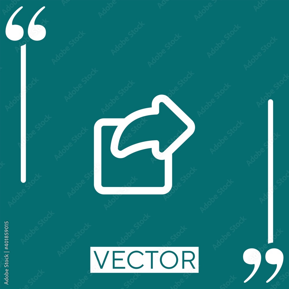 Poster logout outlined square button with right arrow linear icon. editable stroke line