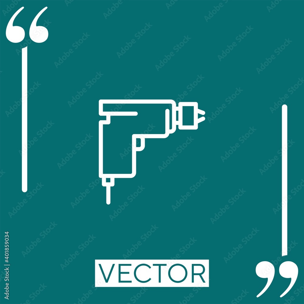 Poster machine drill outline vector icon linear icon. editable stroke line