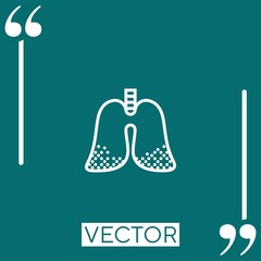 lungs   vector icon Linear icon. Editable stroke line